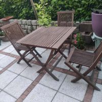 Teak Holz  Tisch und 3 Stühle klappbar Siena Garden Nordrhein-Westfalen - Krefeld Vorschau