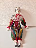 Harlekin / Clown-Puppe Porzellan - buntes Stoffgewand - 70er Jahr Nordrhein-Westfalen - Mönchengladbach Vorschau