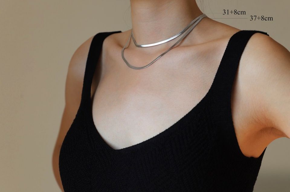 Fischgrätenkette Halskette Schlangenkette Herringbone Choker in Hürth