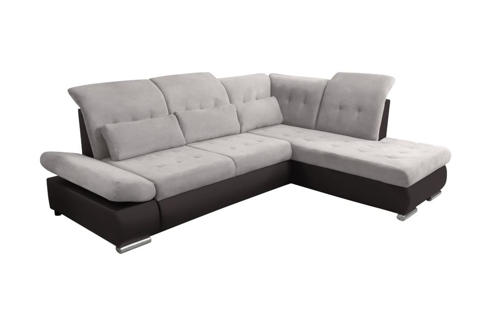 Ecksofa mit Bettfunktion in Webstoff/Kunstl. "Grau-Braun" Neu in Dresden