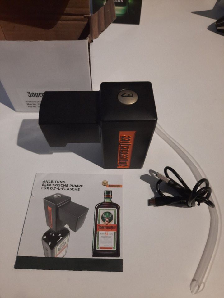 Jägermeister elektrische Pumpe 0,7l Schnaps Shot Neu