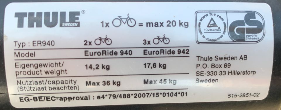 Vermietung 2er - Fahrradträger für AHK – mieten / leihen in Wolfenbüttel