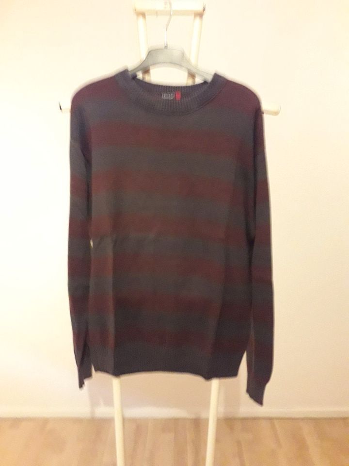 Herren Pulli Grau-Bordo Gr. XL Baumwolle  Versand: 3,99€ in Würselen