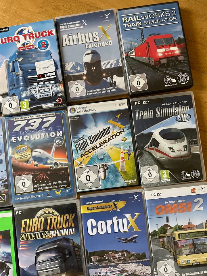 PC Flug Simulator + Flight Simulator add-on + Bus Train Truck Set in Hannover