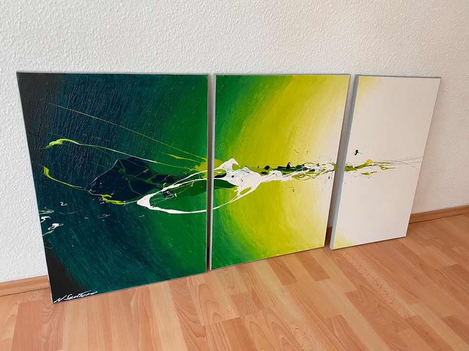 Gemälde Leinwand Bild abstrakt tryptichon in Leipzig