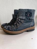 Dunkelblaue echtleder Stiefeletten von Rieker Gr. 39 Berlin - Schöneberg Vorschau