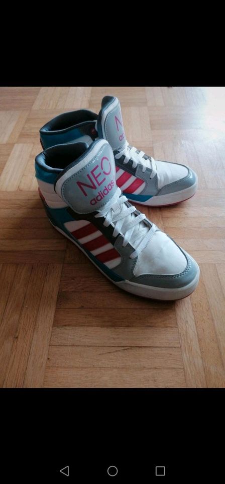 Adidas Neo Mid, Damen Sneaker, Gr. 7, pink, grau und blau in Mönchengladbach
