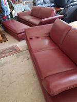 2x Leder Sofa, Couch + Fusshocker Nordrhein-Westfalen - Detmold Vorschau