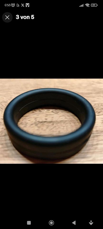 Sehr weicher Silikonring "Joker SkinnyBlack" Ring Silikon dehnbar in Niederroßbach