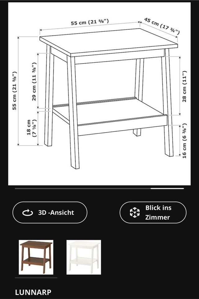 Beistelltisch IKEA Lunnarp in Crailsheim