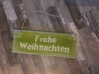 Deko Schild Holzschild Frohe Weihnachten grün Nordrhein-Westfalen - Korschenbroich Vorschau