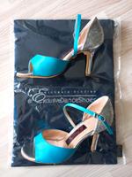 Neu Tangoschuhe Gr. 37 Tanzschuhe türkis Glitzer Peeptoes Bayern - Eckental  Vorschau