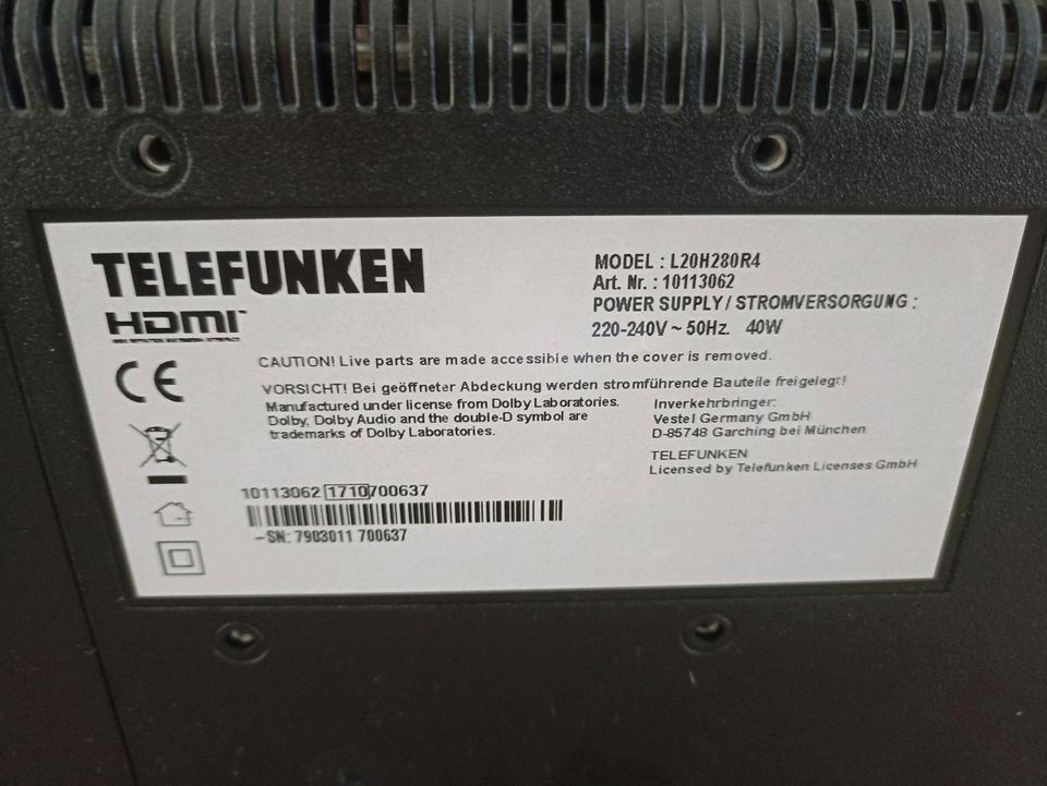 Telefunken LED TV 20"Zoll in Willstätt