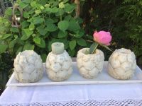 Vintage Artischocken Kerzenhalter/Vasen Steinguss auf Holztablett Hessen - Riedstadt Vorschau