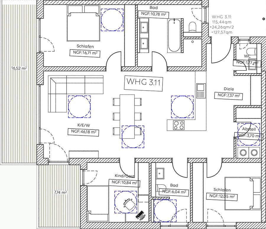 Erstbezug - 4 Zimmer Penthouse-Wohnung - Vilshofen a.d.D. (Hördt) in Vilshofen an der Donau