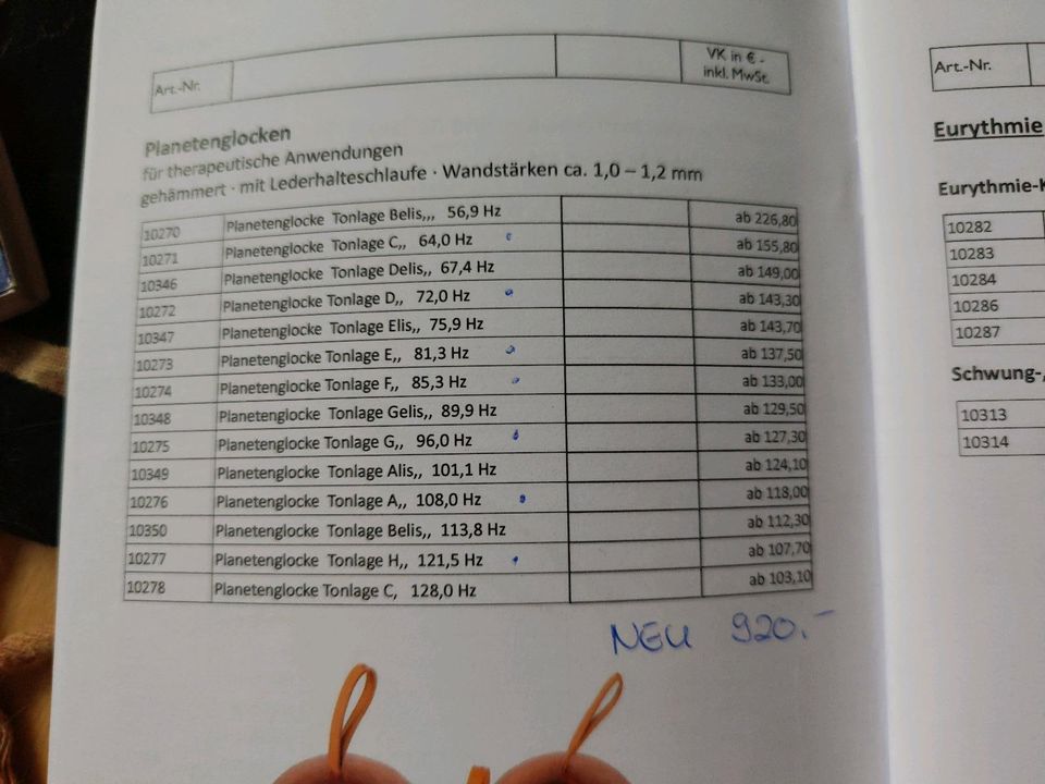 7 Kupfer Planetenglocken,Topfglocken, Klangschalen C,, bis H,, in Erlangen