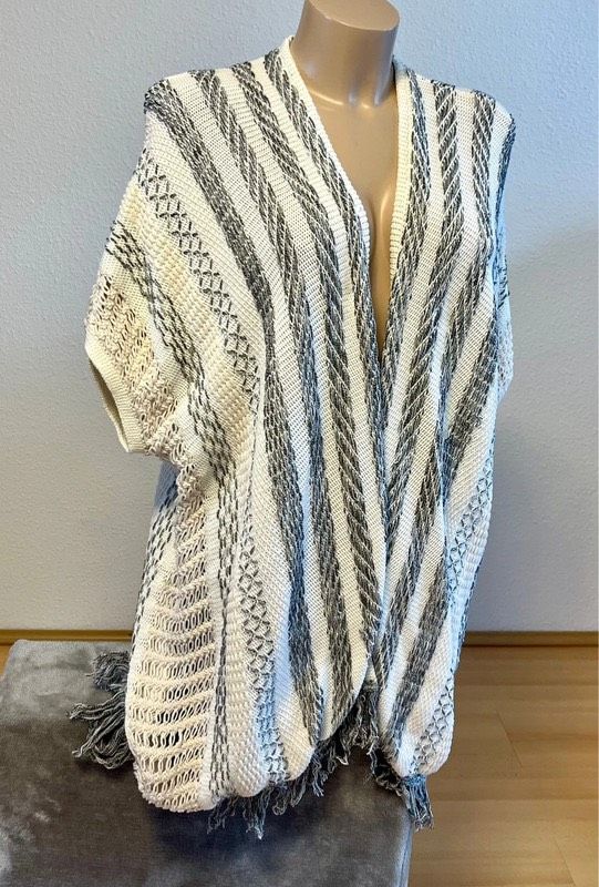 AMERICAN EAGLE PONCHO DÜNNE JACKE XS S 34 36 Creme Baumwolle y2k in Aichtal