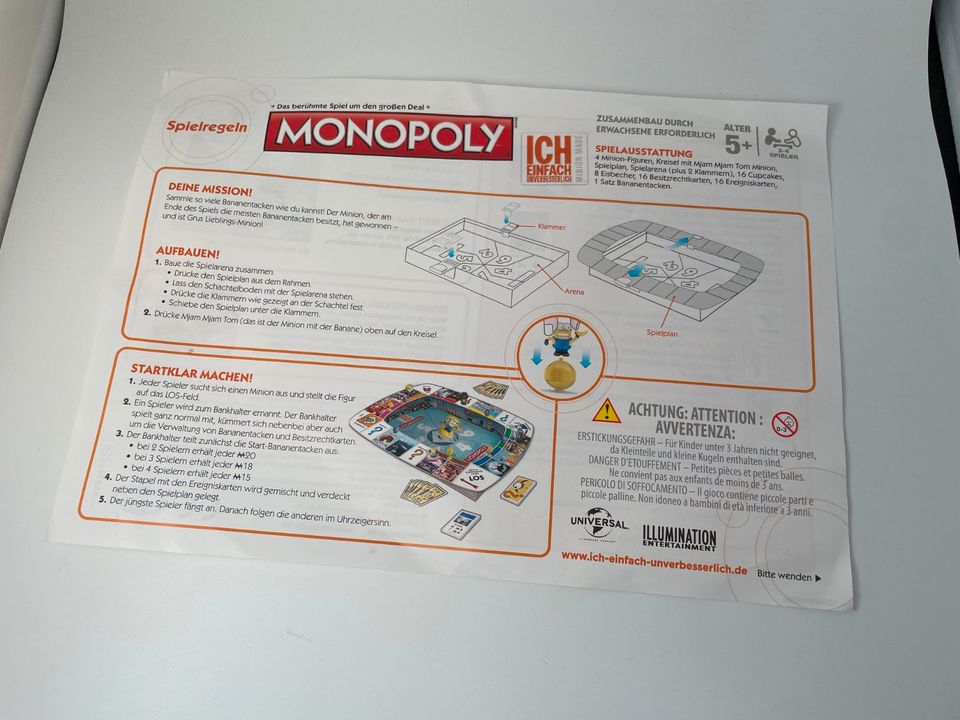 Spiel / Monopoly "Ich einfach unverbesserlich" / Hasbro / Minions in Biberach an der Riß