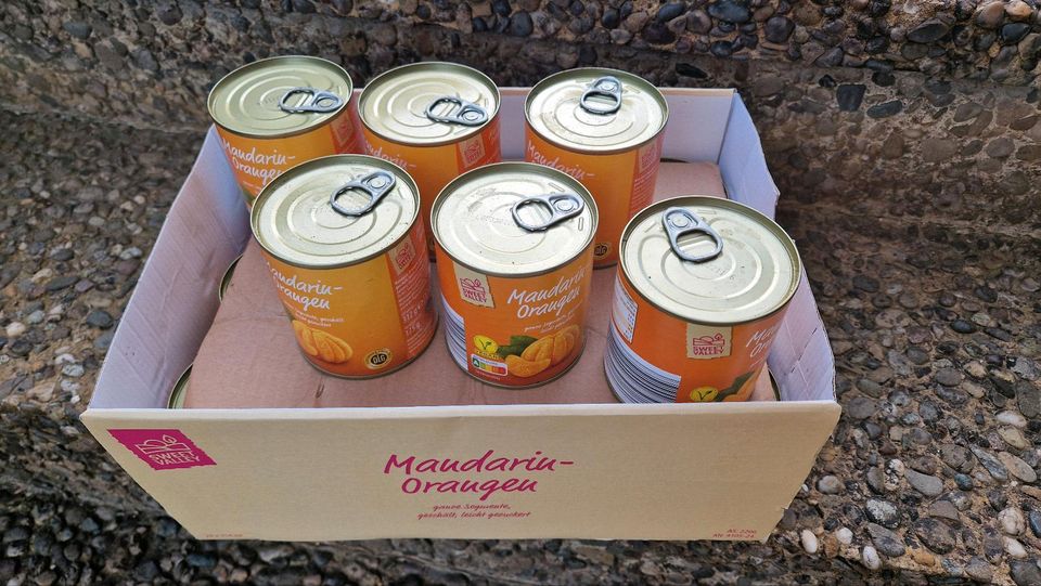 18 Dosen Mandarinen in Burgwald
