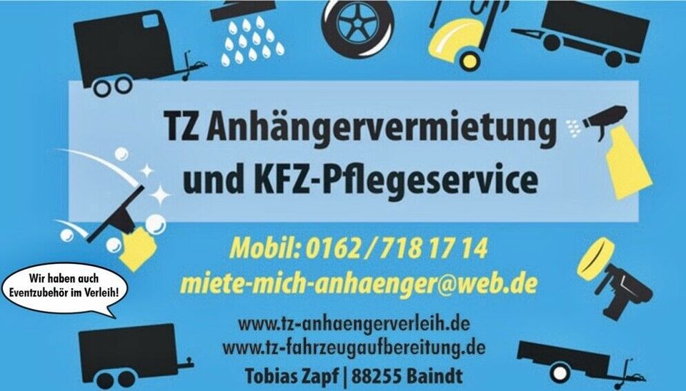 Umzugsanhänger/Planenanhänger/Kofferanhänger/Anhänger mieten in Ravensburg