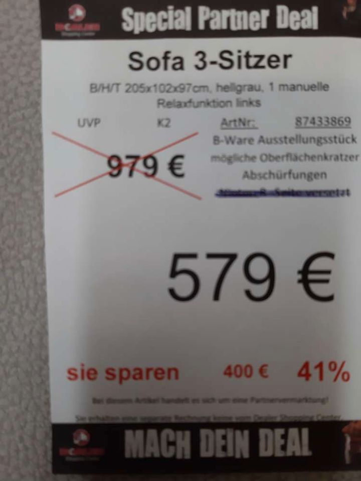 (MG)  Sofa 3-Sitzer / Sofa / Einzelsofa statt 979€ in Zeitz
