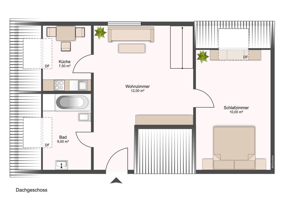 Kleine 2-Zimmer Dachgeschosswohnung in Schönebeck zu vermieten in Schönebeck (Elbe)