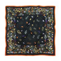 Schwarzer Seidenschal Bandana Tropical Seidentuch Silk Scarf Friedrichshain-Kreuzberg - Friedrichshain Vorschau