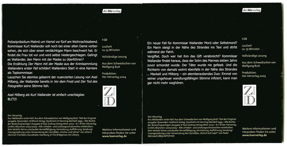 Frank Schätzing u. Henning Mankell 4 Hörbücher CD´s !! in Goslar
