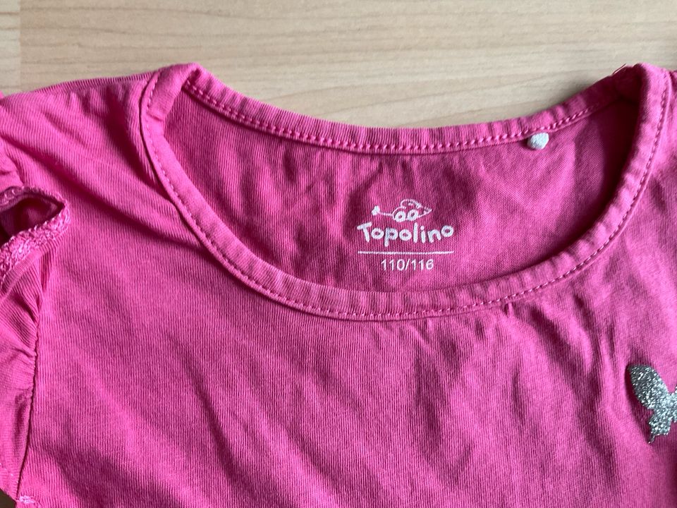 2 x Kleid von Topolino, Größe: 110/116, blau mit Herzen, pink in Petersberg