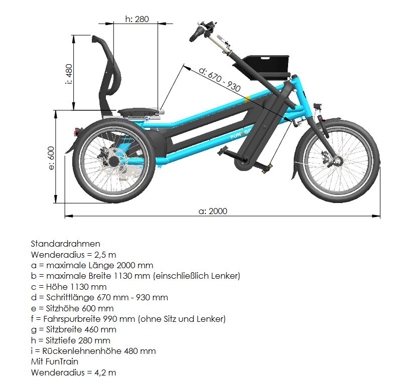 VanRaam Fun2Go Parallel Tandem Dreirad Mod.23 880WH NEU in Gelsenkirchen