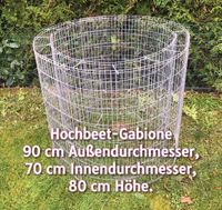 Hochbeet-Gabione 90 cm Durchmesser 80 cm Höhe ohne Steine Kiel - Kronshagen Vorschau