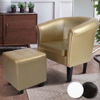 Chesterfield Sessel Sitz Loungesessel mit Hocker Gold Hessen - Hainburg Vorschau