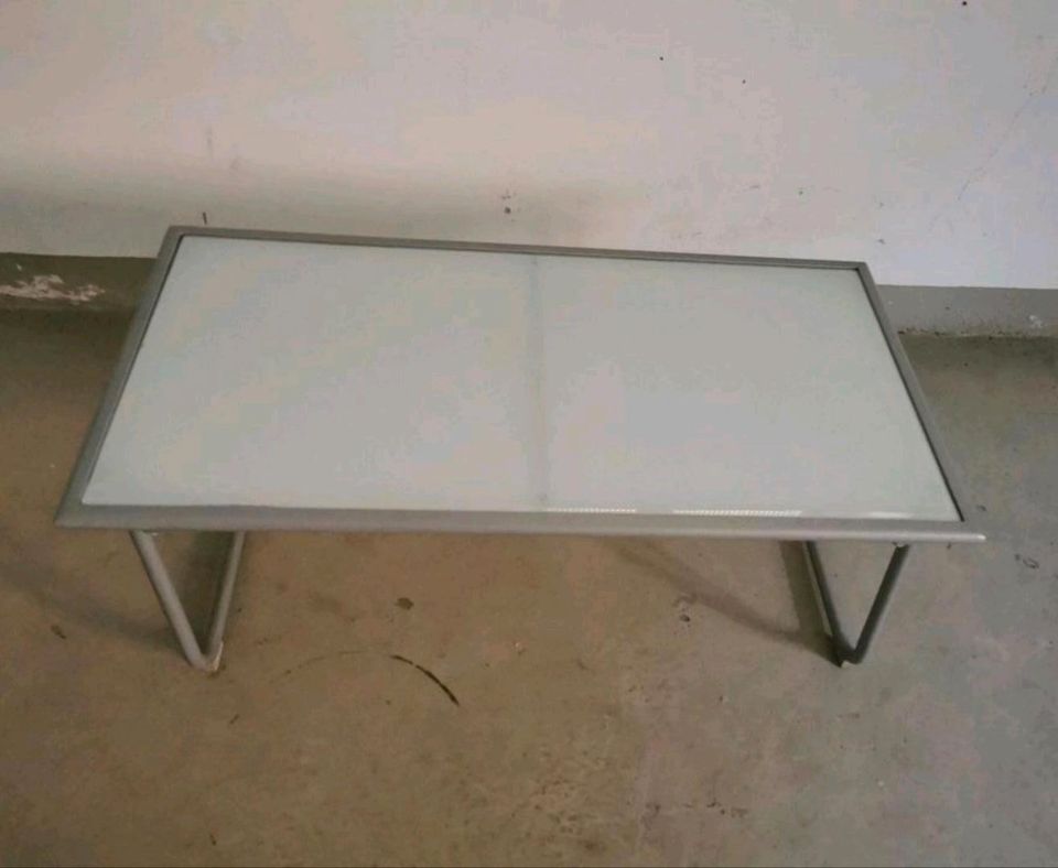 Glastisch Beistelltisch 90cm x 45cm x 38 cm in Linden