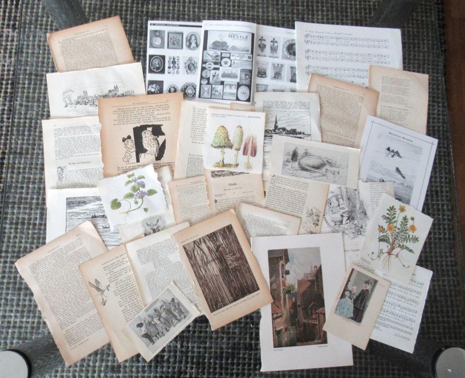Alte Buchseiten Notenblätter Basteln Scrapbooking Journal 3 in Lörrach