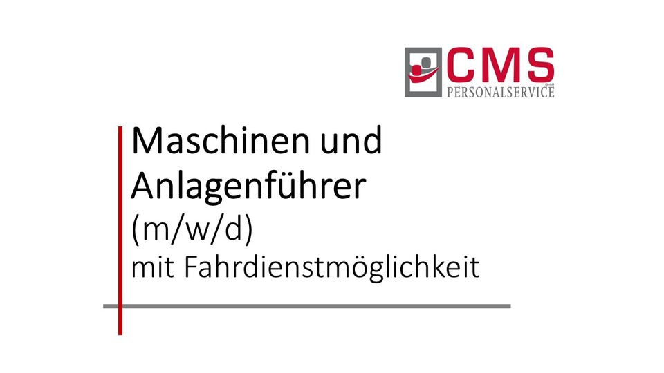 Maschinen und Anlagenführer (m/w/d) in Klingenberg am Main