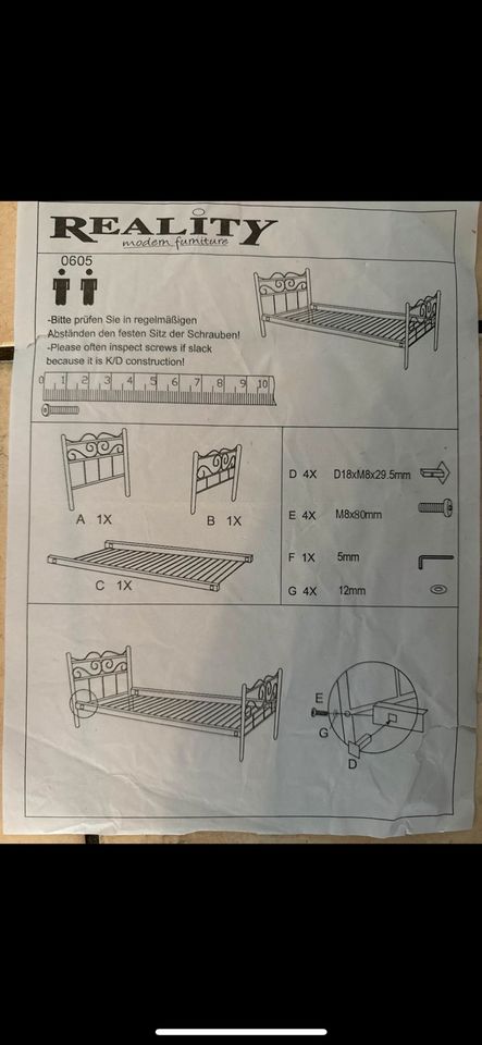 Prinzessinnen Bett, Daybett, Tagesbett, Metall weiß in Dortmund