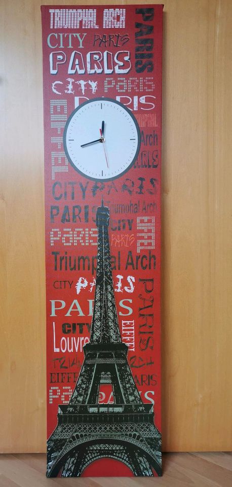 Schöne Uhr auf Leinwand Bild mit Paris Motiv / Eiffelturm in Hamburg