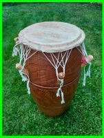Klangvolle Trommel Drum aus Holz - Höhe 62cm - Ø 25 cm Percussion Bayern - Dießen Vorschau