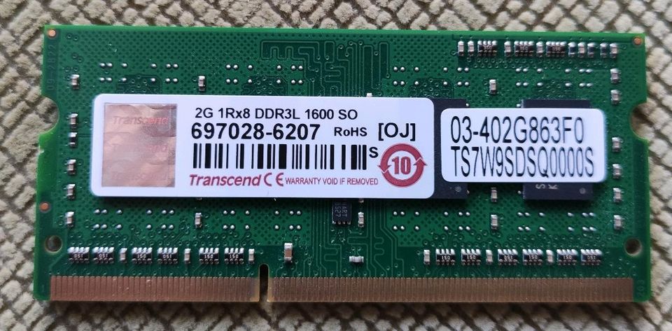 2 GB DDR3 SO DIMM RAM 1600 Synology in Luckenwalde