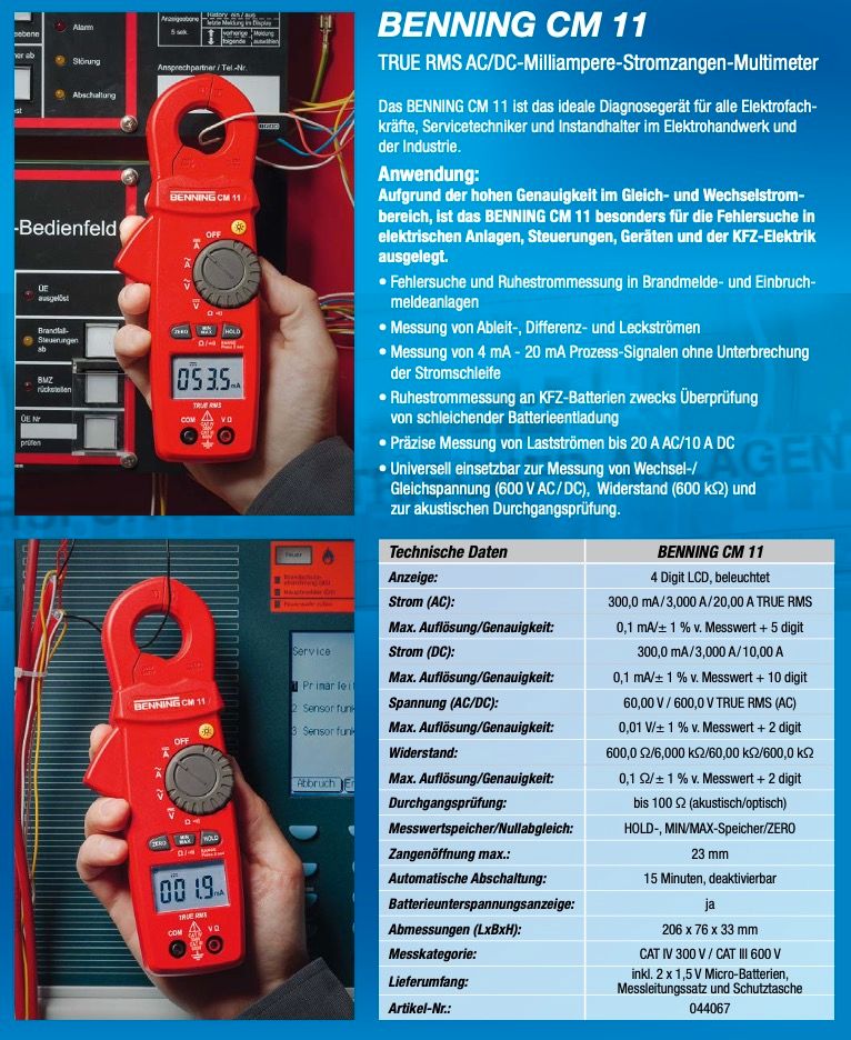 Stromzange Messzange mA Benning CM11 in Kolbermoor