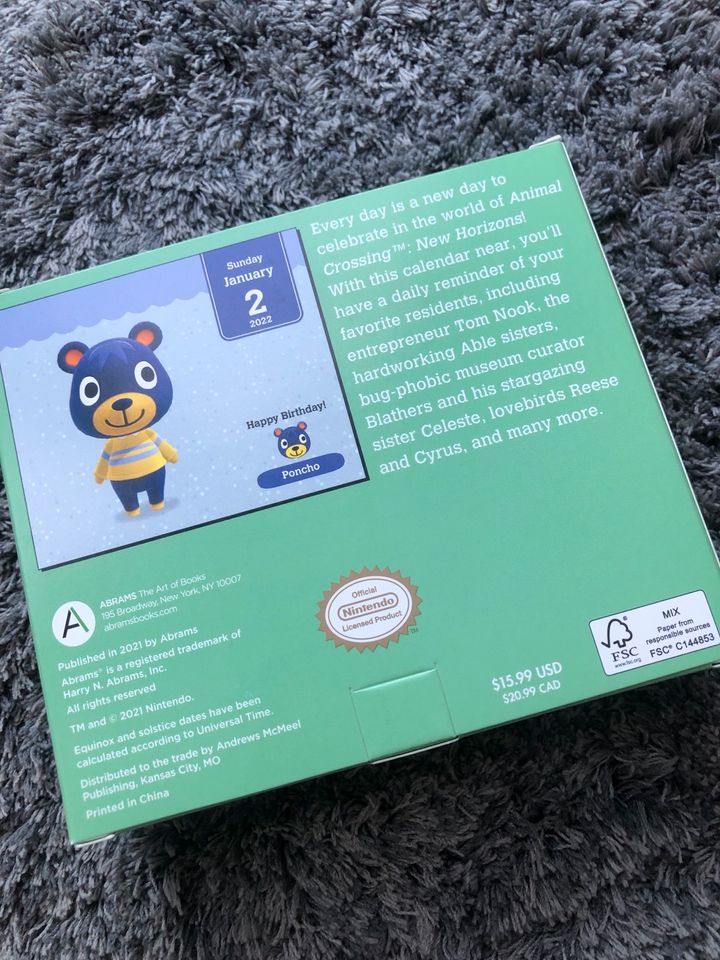 Animal Crossing New Horizons Kalender 2022 in Weimar