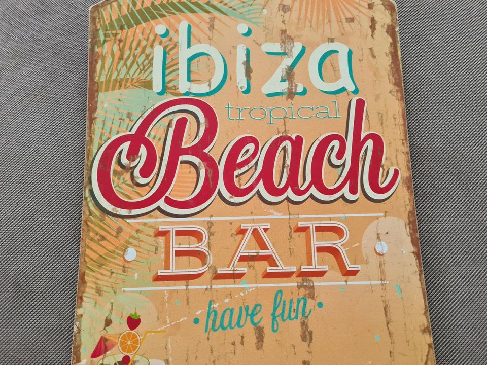 Deko Holzbild Ibiza Beach Bar im Retrolook 60x30x1 cm in Bochum