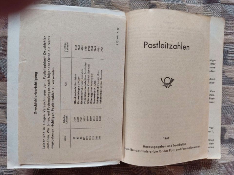 Postleitzahl Buch 1961 in Aßlar