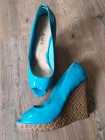 Wedges Peeptoe High Heels Gr 41 Türkis Hessen - Groß-Gerau Vorschau