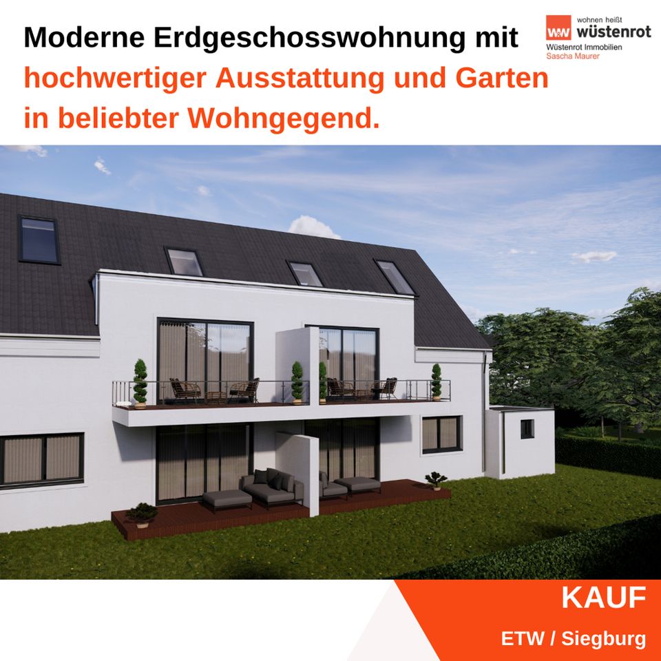 Erstbezug! Moderne Erdgeschosswohnung mit hochwertiger Ausstattung und Garten in beliebter Wohngegend. in Siegburg