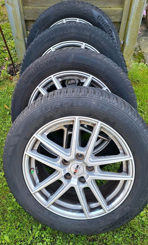 4x Winterreifen Uniroyal + Platin Alu-Felge // 225/55 R17 V101 XL in Südbrookmerland