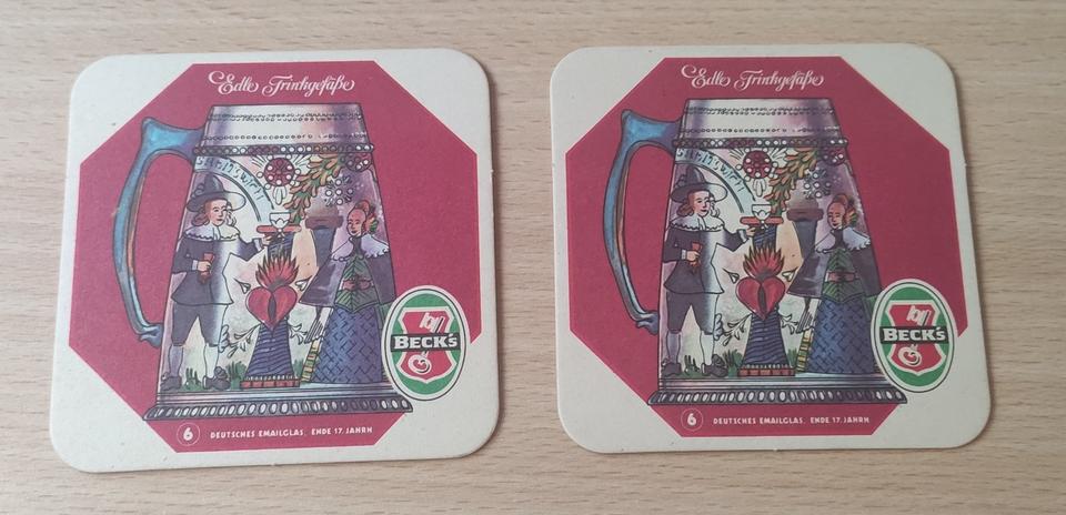 Beck's Bier - alte Bierdeckel - Edle Trinkgefäße 17. Jahrhundert in Dresden