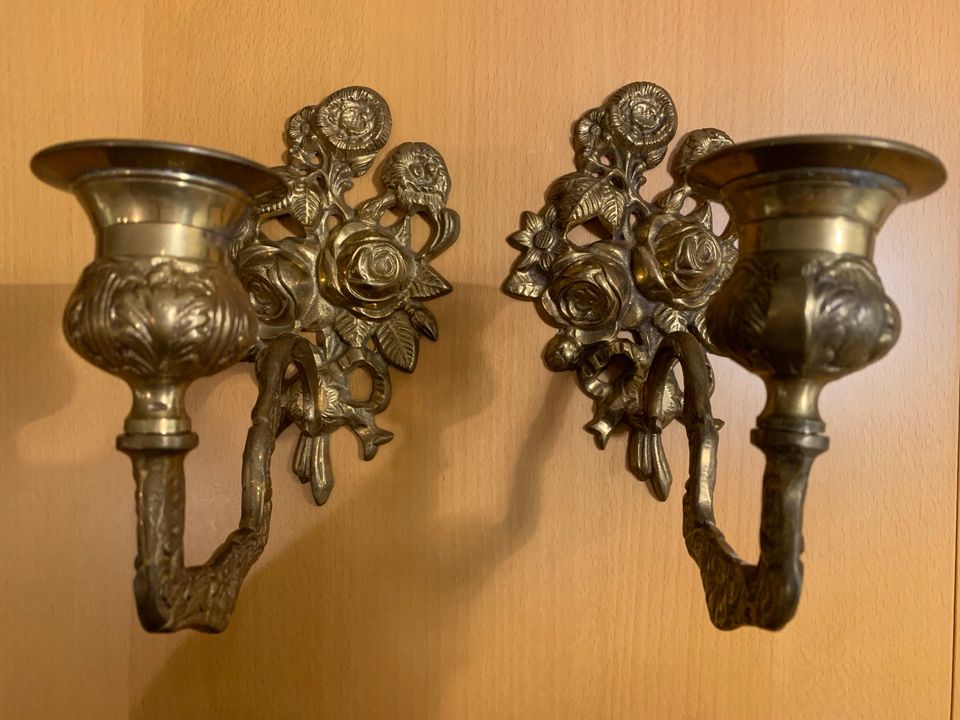 Seltene Fundstücke. 2 Jugendstil Kerzen Bronzeleuchter in Lambsheim