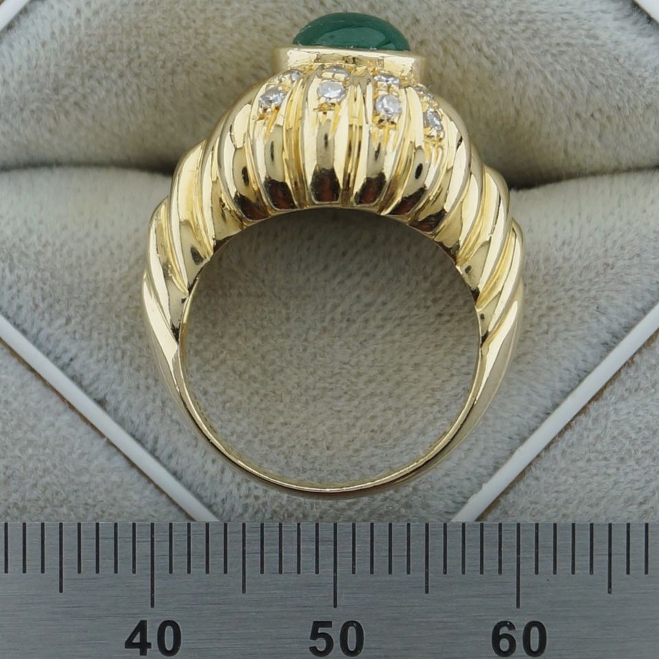 Ring Gold 750 Smaragd Brillant, Smaragdring, Brillantring in Friedelsheim