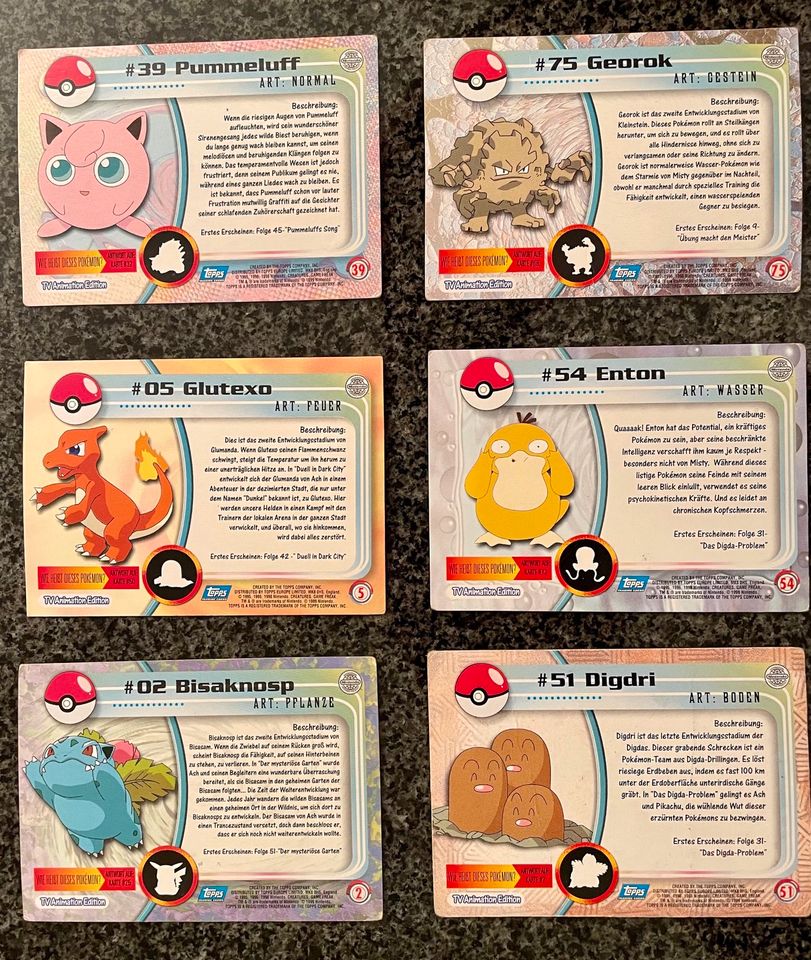 Vintage Pokemon Topps Sammelkarten 1999 TV Edition in Schalksmühle